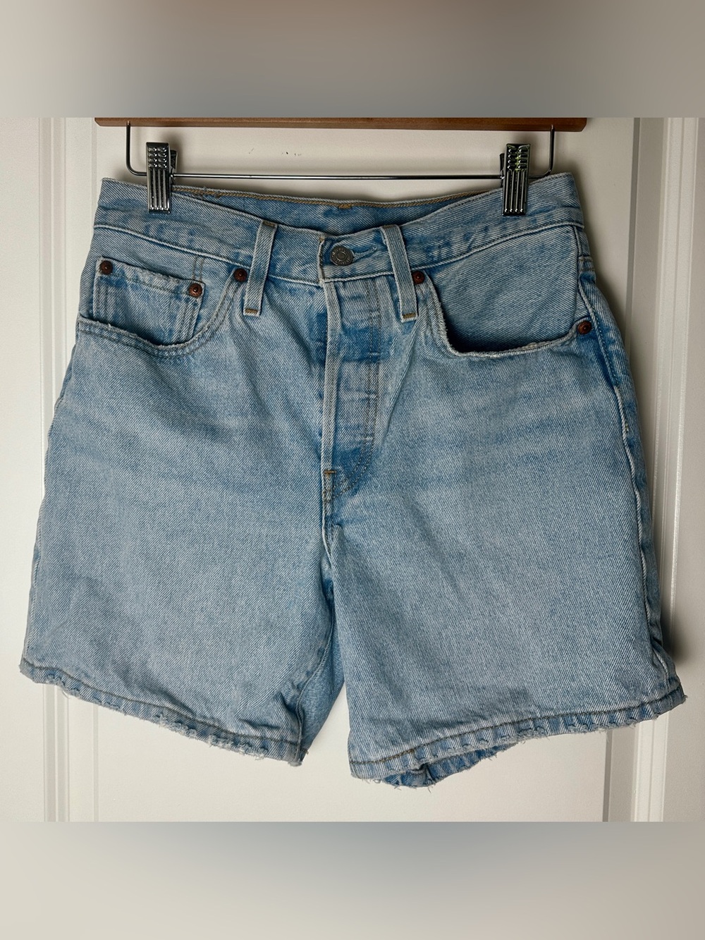 Levi's Light Wash High-Rise Denim Shorts